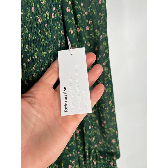 NWT Reformation Cello Midi Dress Coriander Coquette Cottage Core Floral Print 2X - Picture 4 of 10